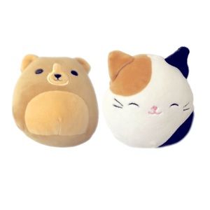 Squishmallow Bundle - Cam the Cat and Greta the Brown Bear